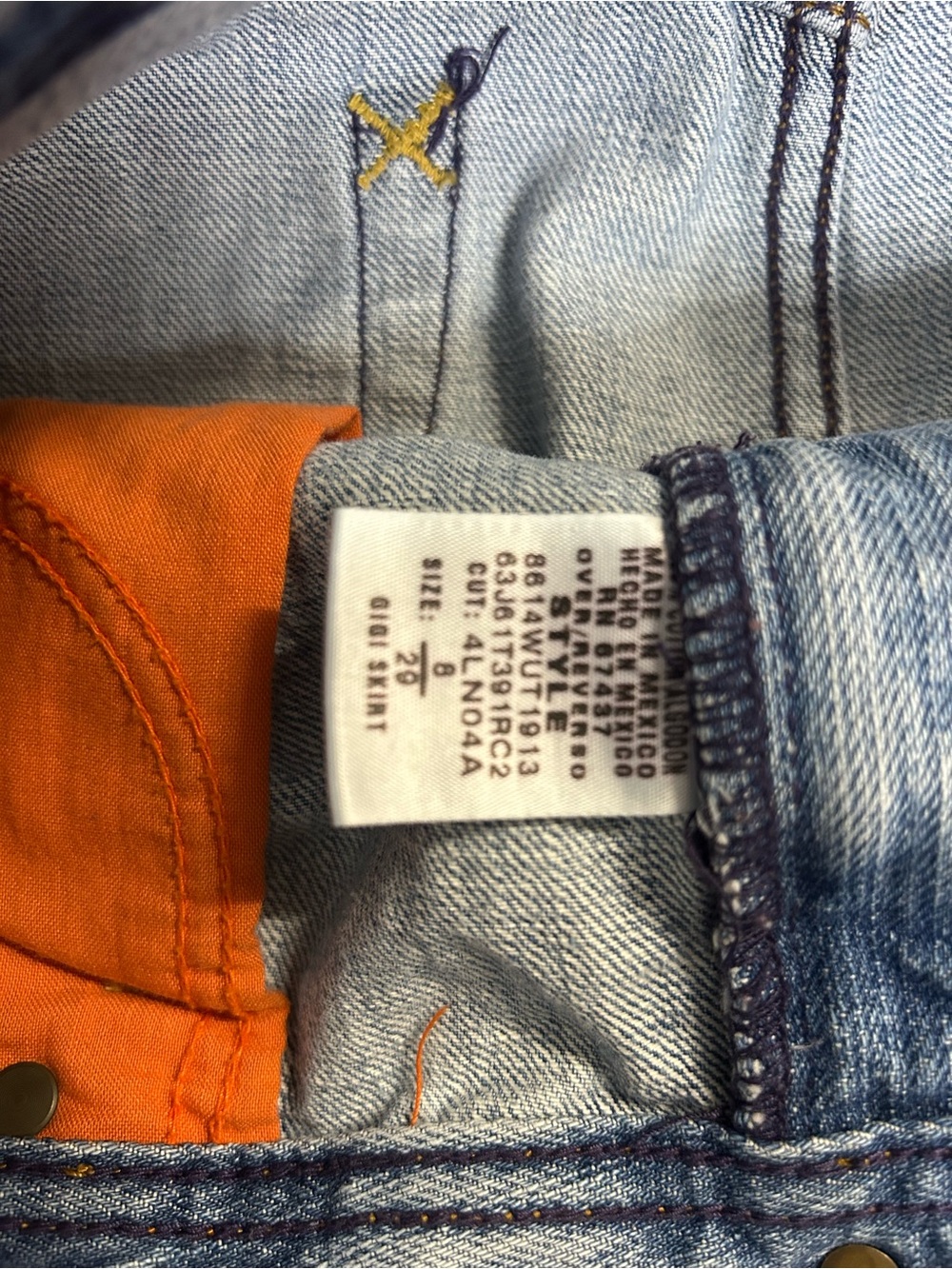 Polo by Ralph Lauren Light Blue Distressed Denim Mini Skirt - Picture 3 of 5